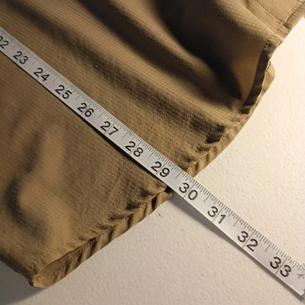 Khaki Ripstop Fishing Shirt Long Sleeve UPF 40+ Sun Protection Men's Large